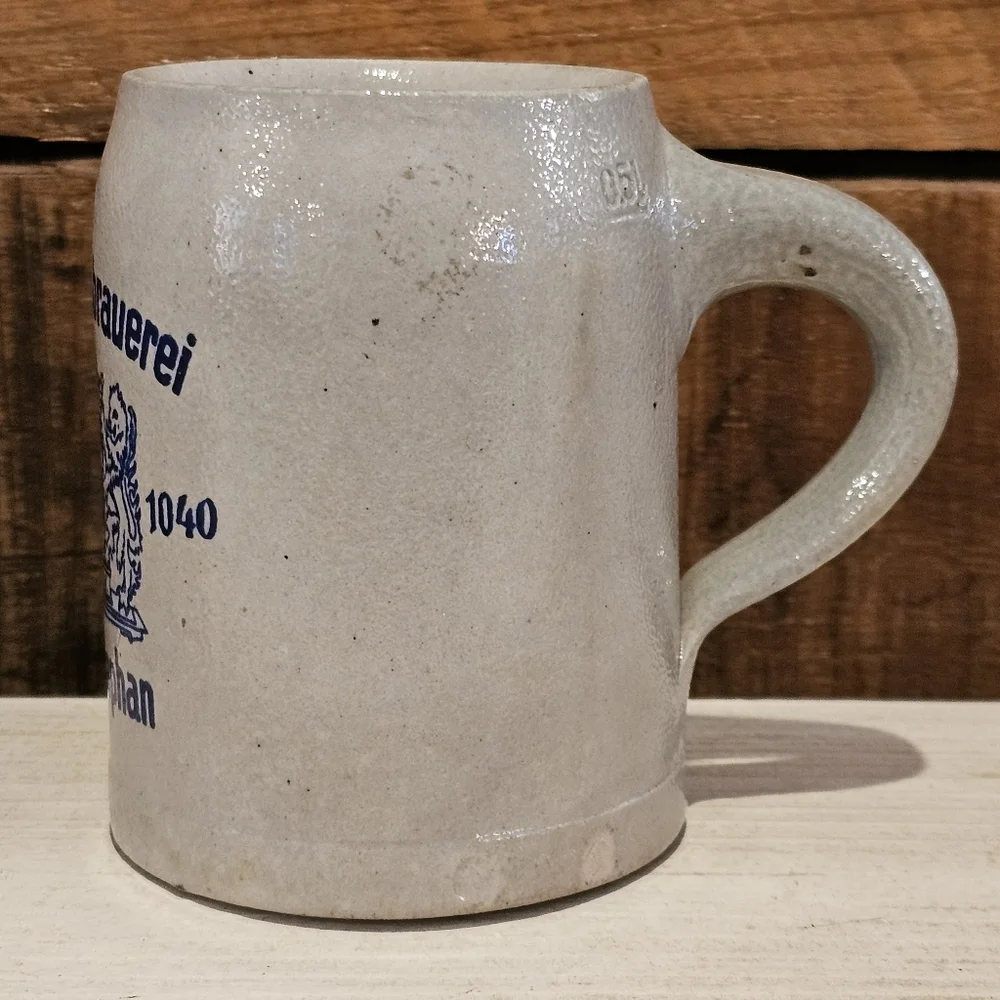 Vtg Bayer. Staatsbrauerei Weihwnstephan salt-glazed stoneware German beer stein